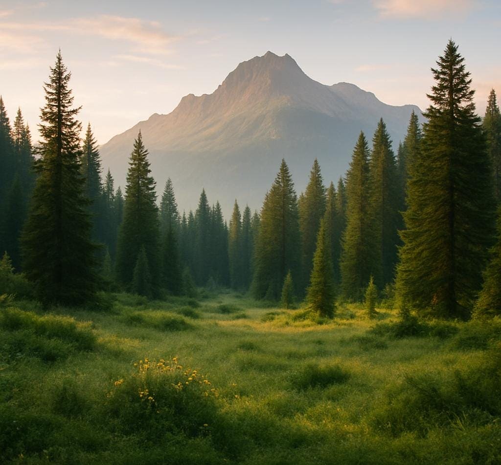 Paesaggio naturale incontaminato senza rifiuti